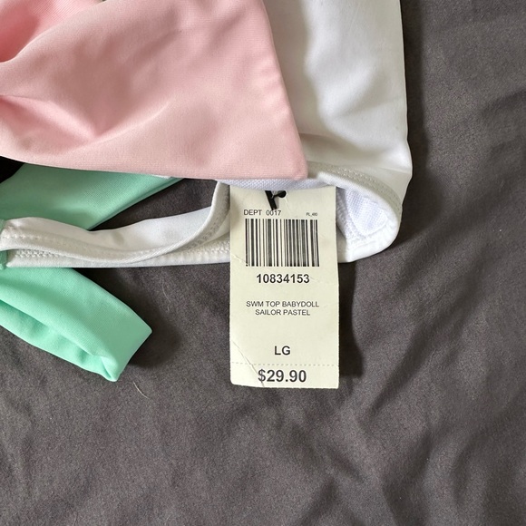 Discontinued Hot Topic Babydoll Sailor Pastel Bikini Top - Picture 4 of 5